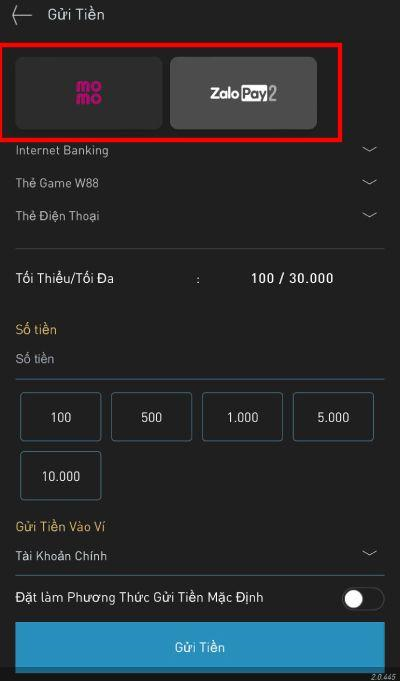 cá cược bằng ví điện tử 