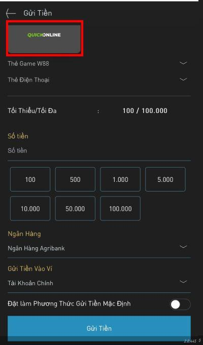 nạp tiền cá cược bằng Internet Banking 