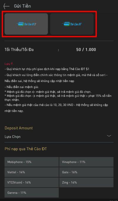 cược bằng thẻ cào 