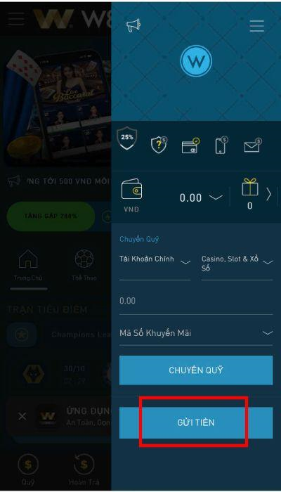  Gửi tiền W88 