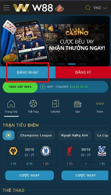 đăng nhập W88 