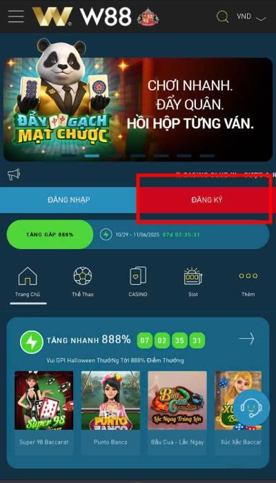 nhấn đăng ký w88