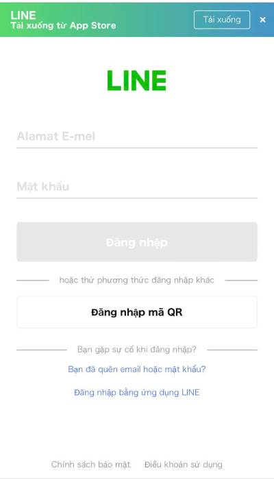 đăng nhập qua line 